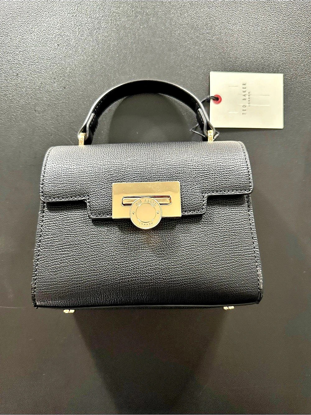 Ted Baker Poppy Leather Top Handle Bag Black Shoulder Bag